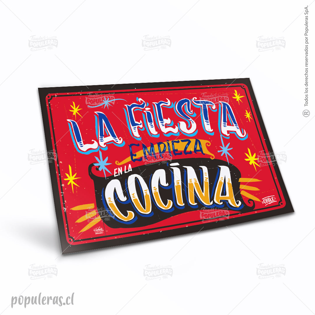 Cartel La Fiesta Empieza en la Cocina