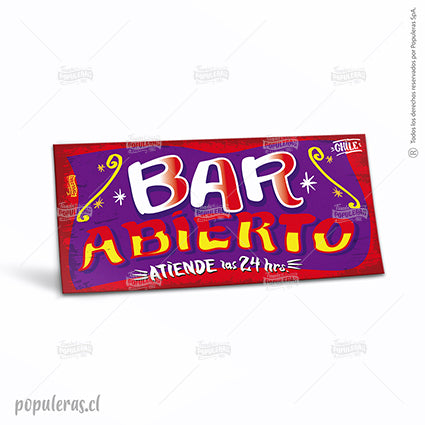 Cartel BAR ABIERTO - Populeras
