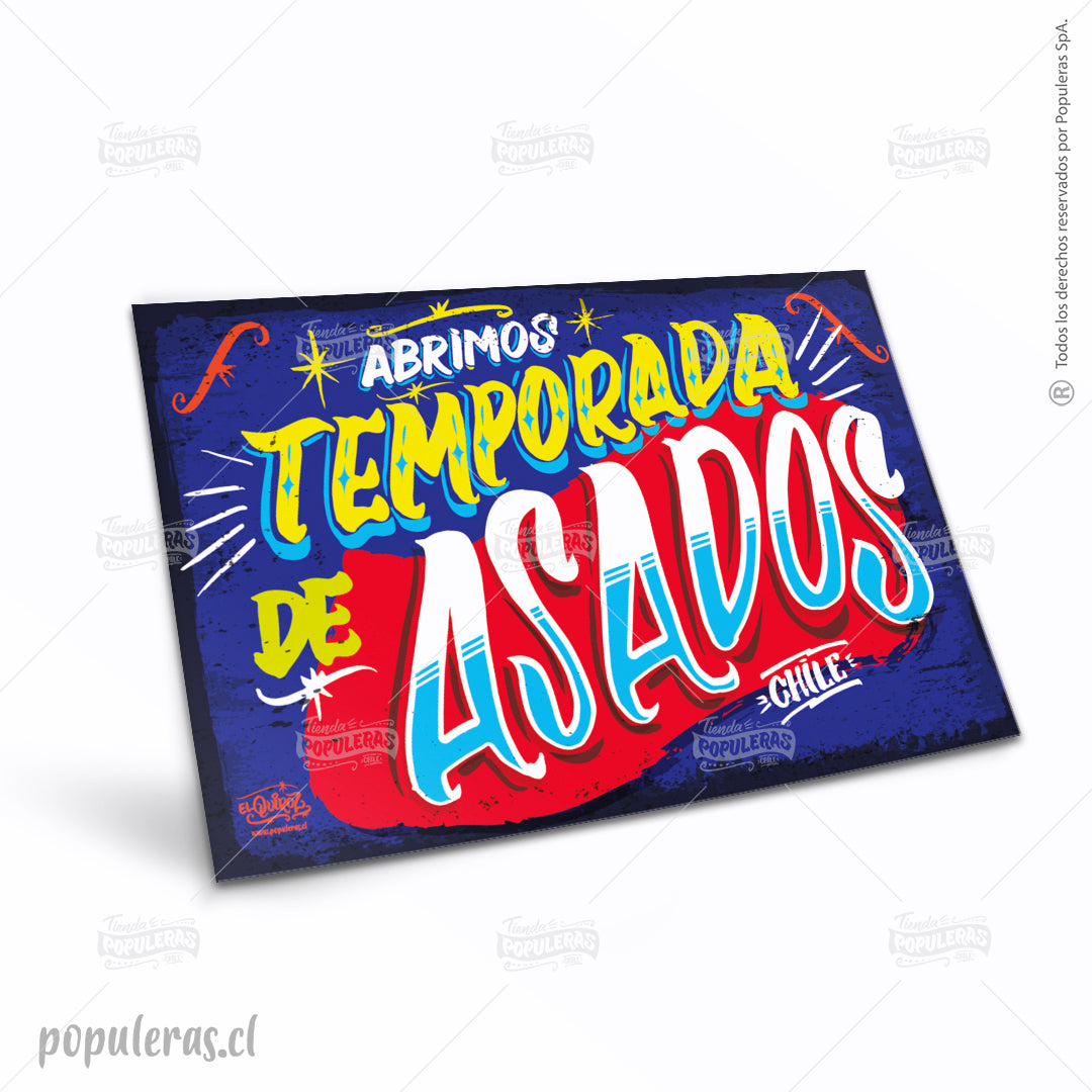 Cartel Abrimos temporada de asados