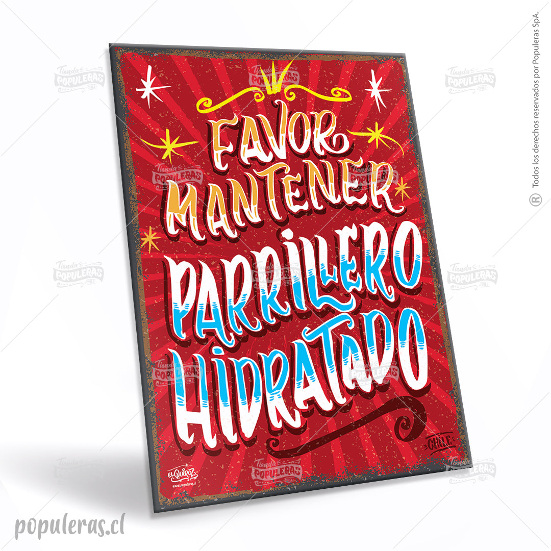 Cartel Favor Mantener Parrillero Hidratado