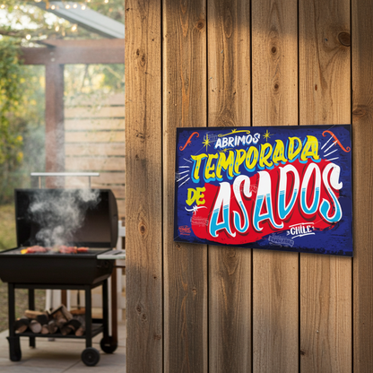 Cartel Abrimos temporada de asados XL