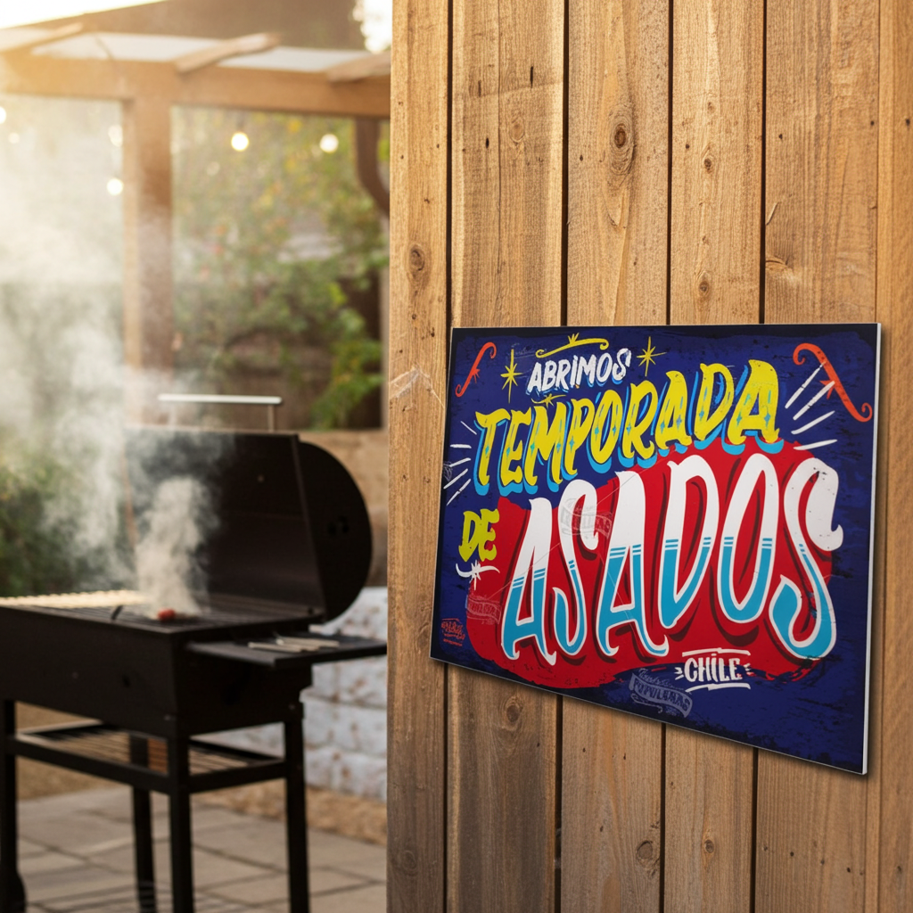 Cartel Abrimos temporada de asados XL
