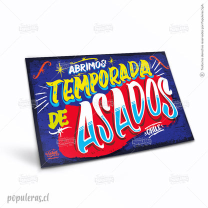 Cartel Abrimos temporada de asados XL