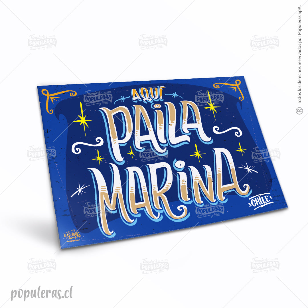 Cartel Aquí Paila Marina