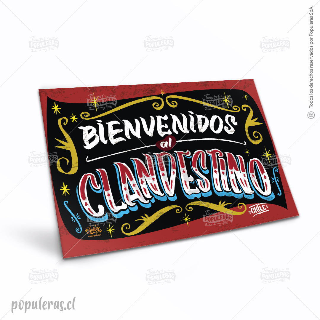 Cartel Bienvenidos al Clandestino XL