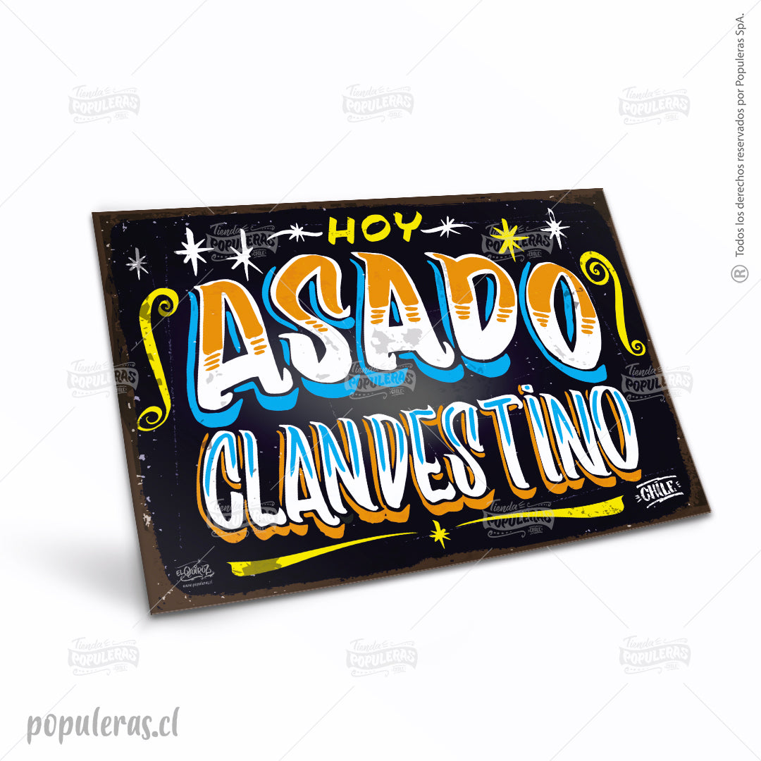 Cartel Hoy Asado Clandestino