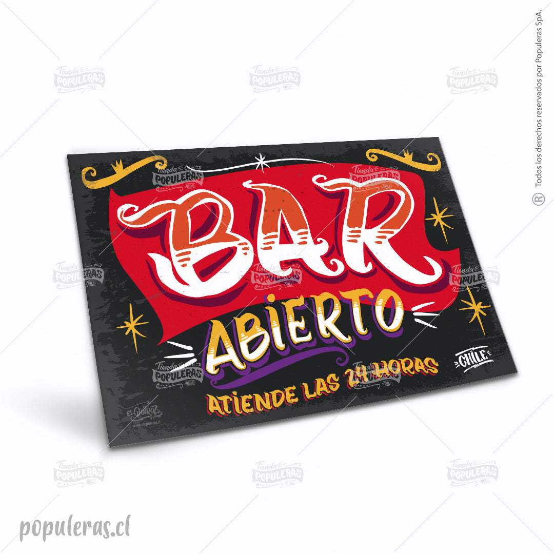 Cartel Bar Abierto