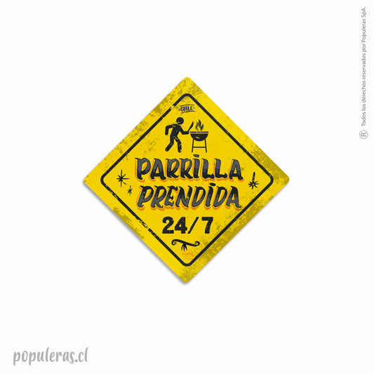 Magnético Señal Parrilla Prendida 24/7
